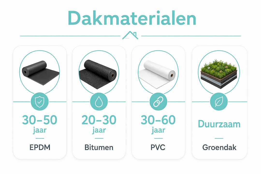 Overzicht: Hoe lang gaan verschillende dakbedekkingen voor platte daken mee?