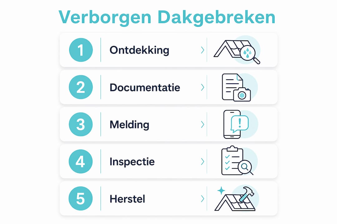Overzichtelijke infographic: zo ontdek je verborgen dakproblemen stap voor stap