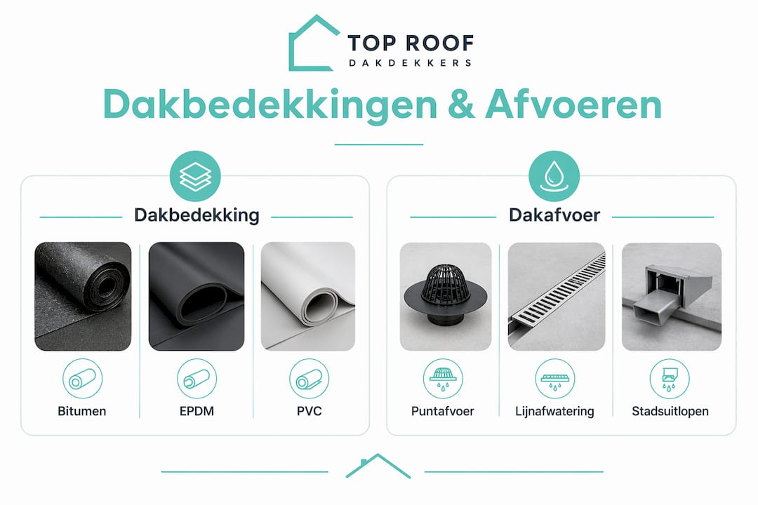 Handige infographic: een compleet overzicht van verschillende soorten dakbedekking en afvoersystemen