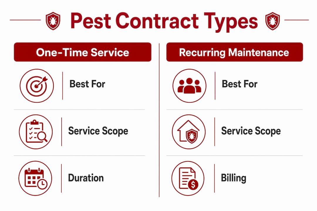 Infographic comparing pest management contract types