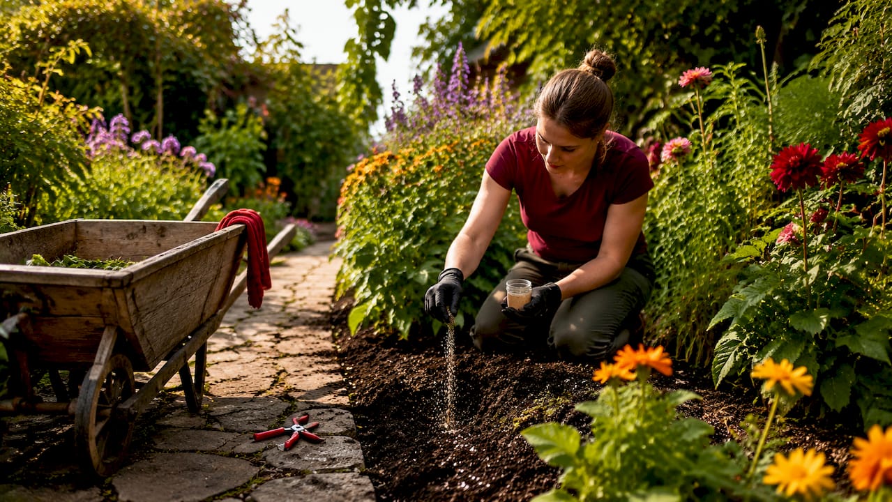 Applying beneficial nematodes to garden soil
