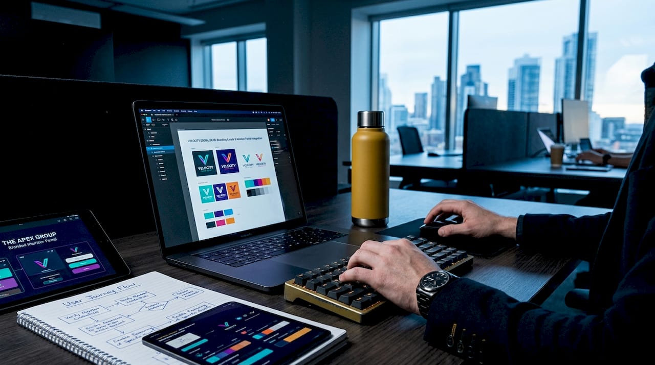 Developer applying club branding on app interface