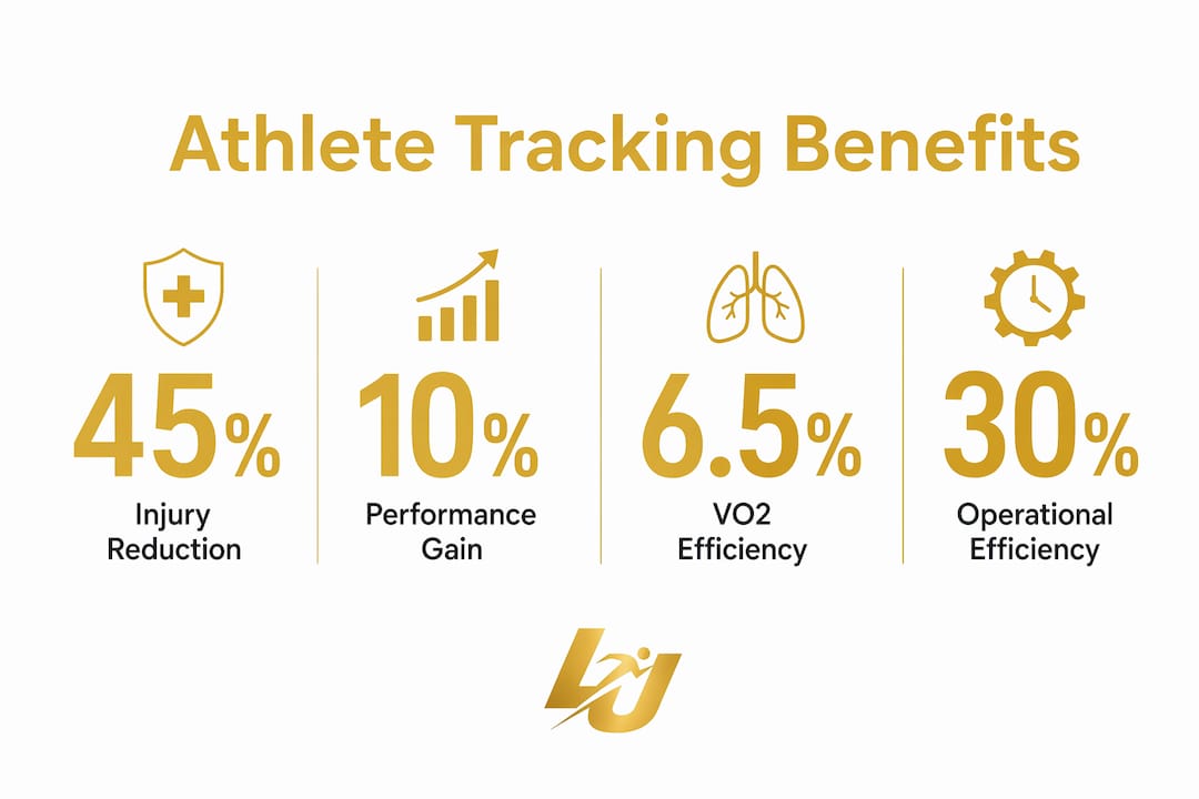 Infographic displaying key athlete tracking benefits