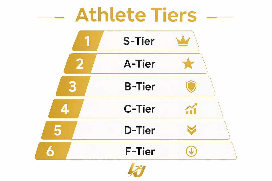 Infographic illustrating athlete tier ranking hierarchy