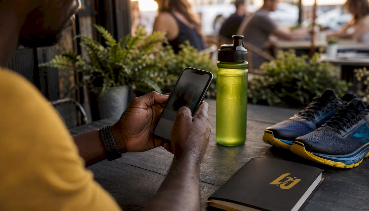 Athlete uploading video proof from smartphone