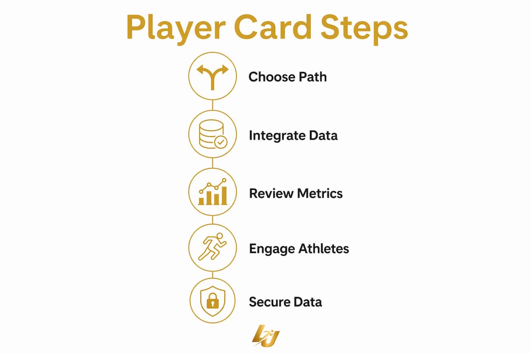 Infographic showing live player card integration steps