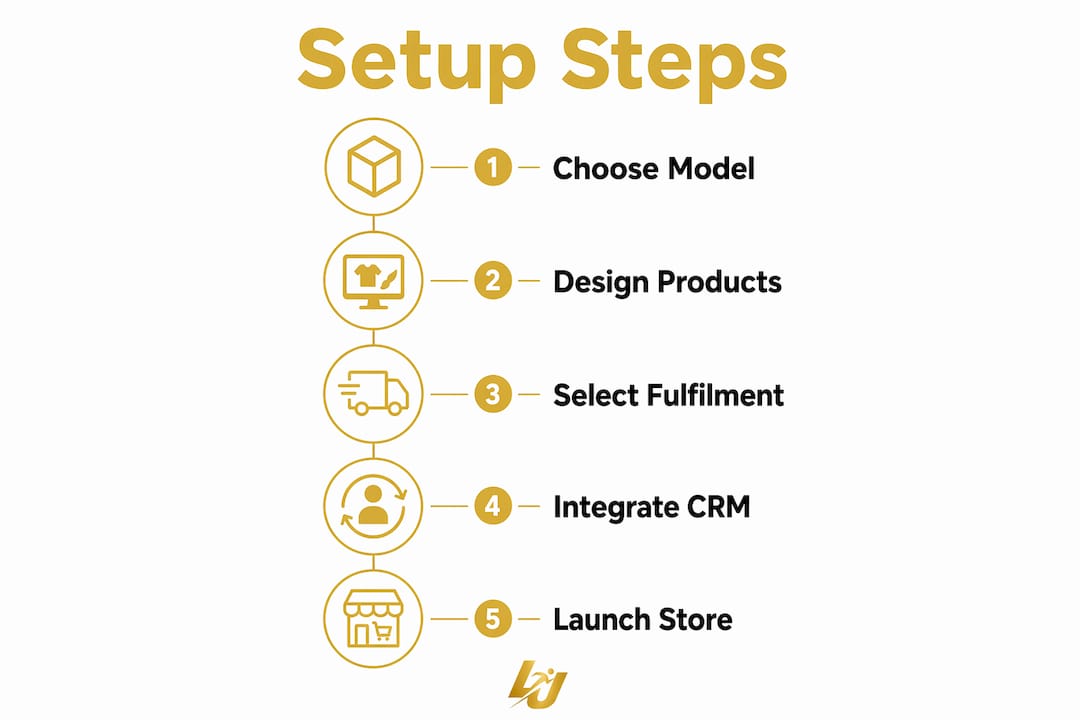Infographic showing steps to setup a club online store