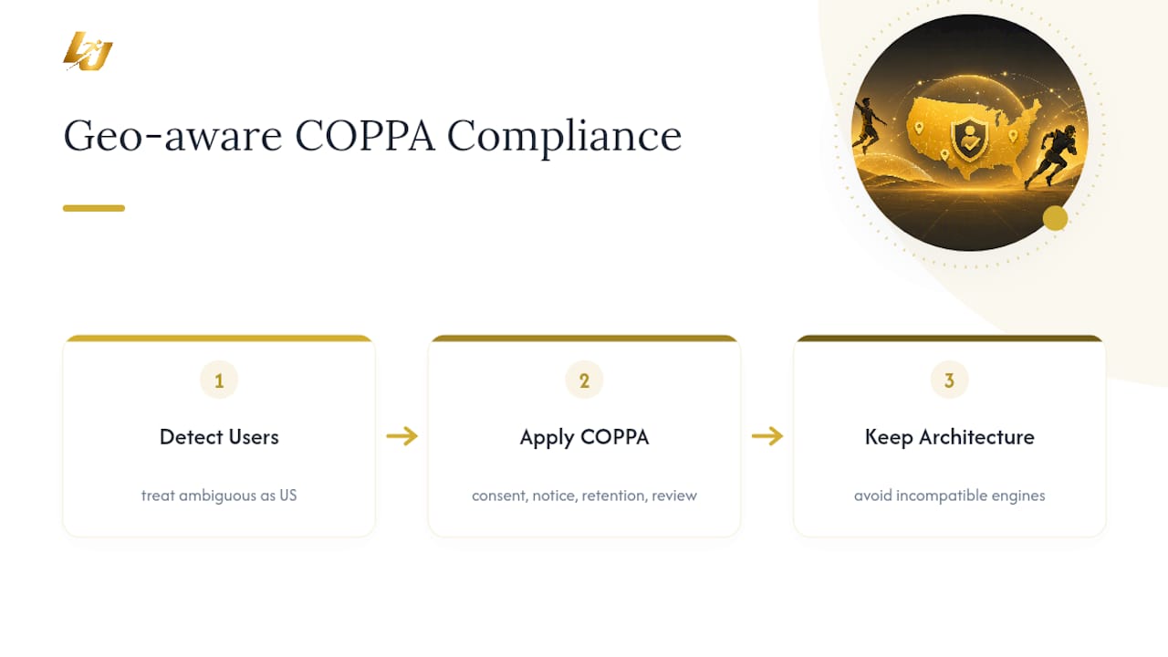 Running a sports app across multiple countries: what US COPPA means for you — overview diagram