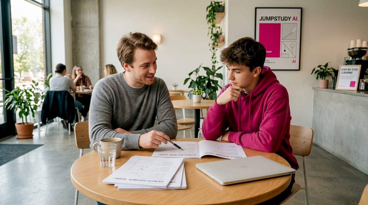 Tutor and student reviewing diagnostic tests