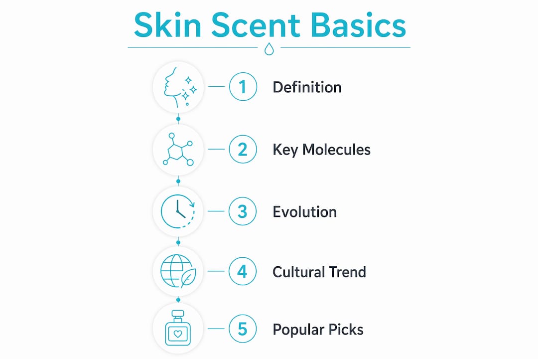 Infographic showing key stages of skin scent concept
