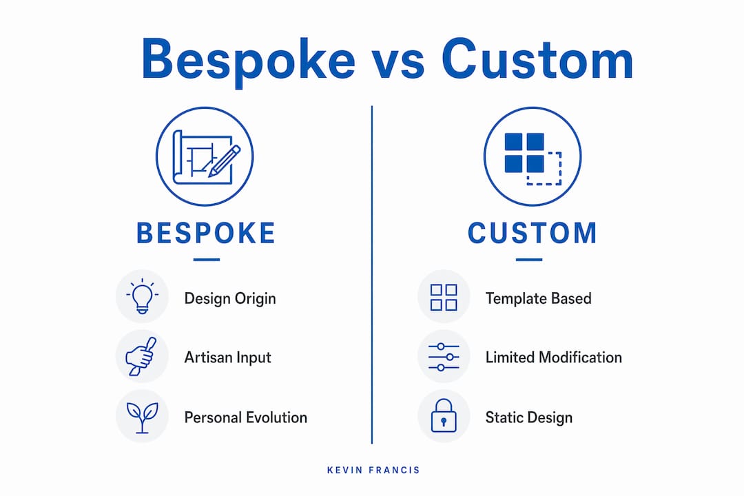 Infographic comparing bespoke and custom rugs