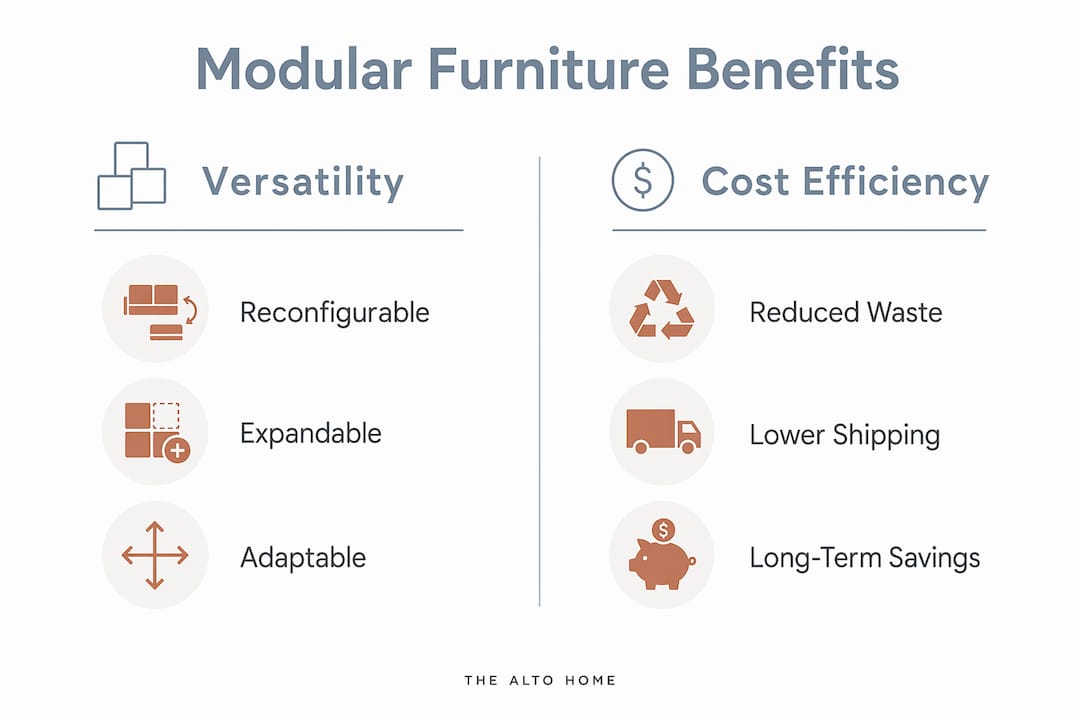 Infographic comparing modular furniture benefits