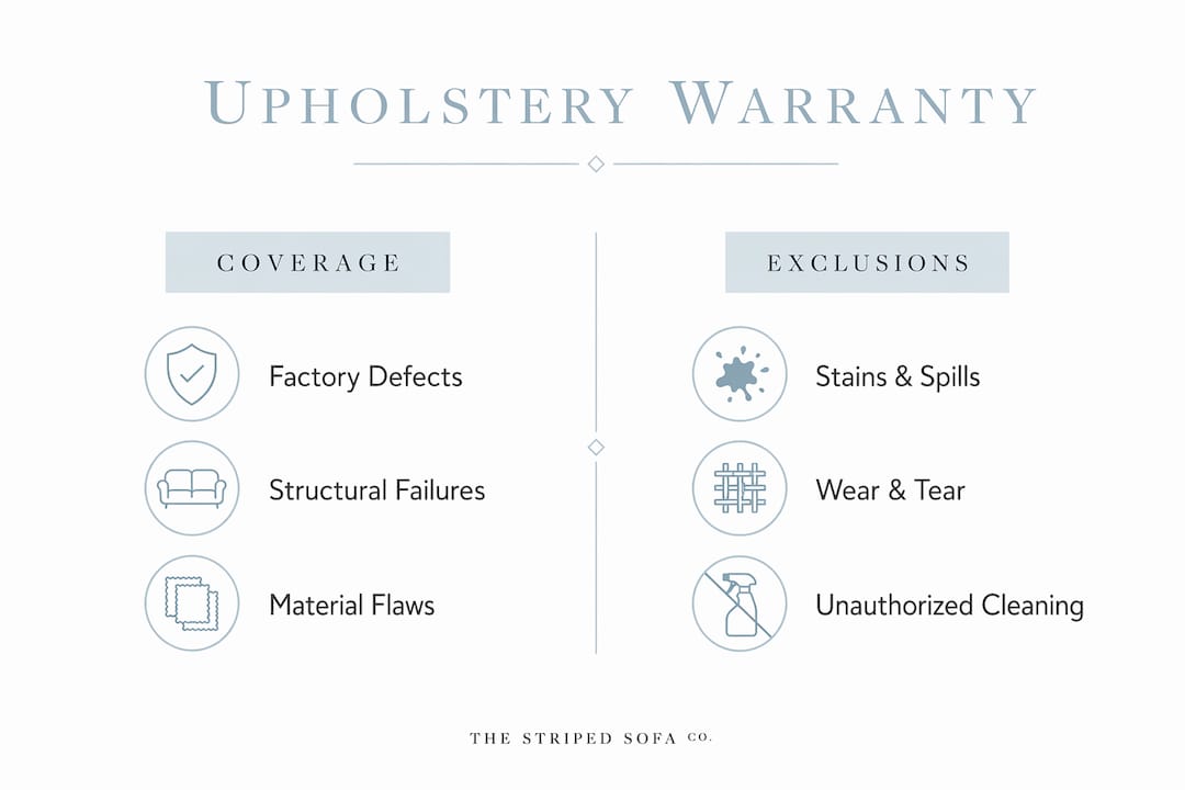 Infographic comparing warranty coverage and exclusions