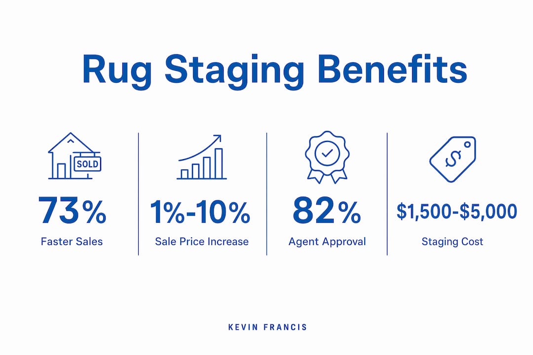Infographic showing key rug staging statistics