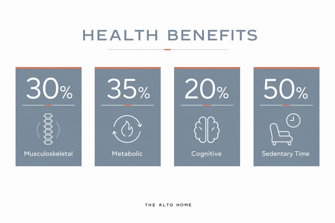 Infographic of standing desk health benefit stats