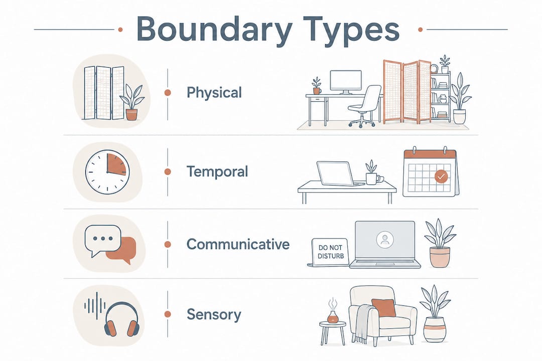 Infographic showing types of home office boundaries