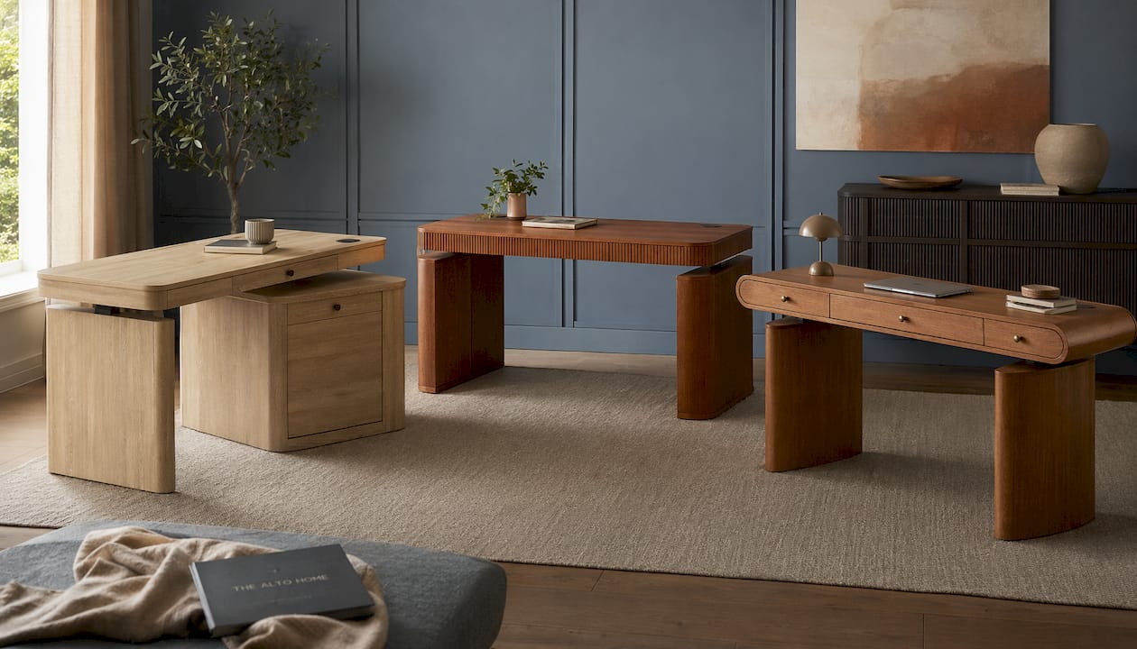 The Gramercy Fluted Wood Standing Desk