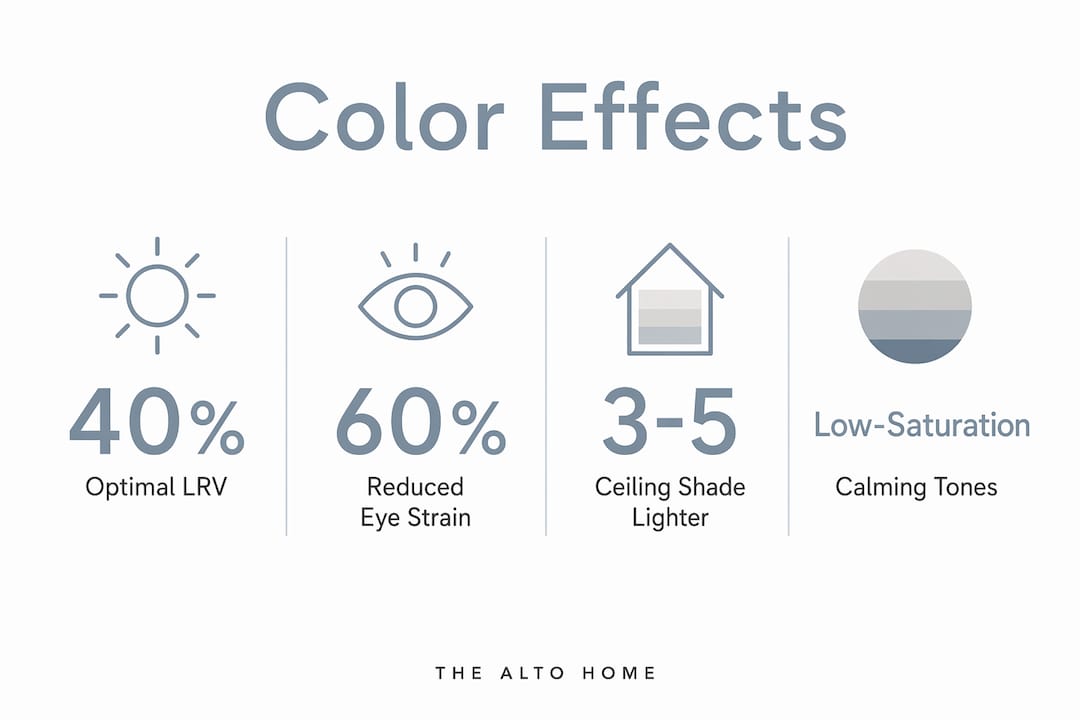 Infographic showing key home office color metrics