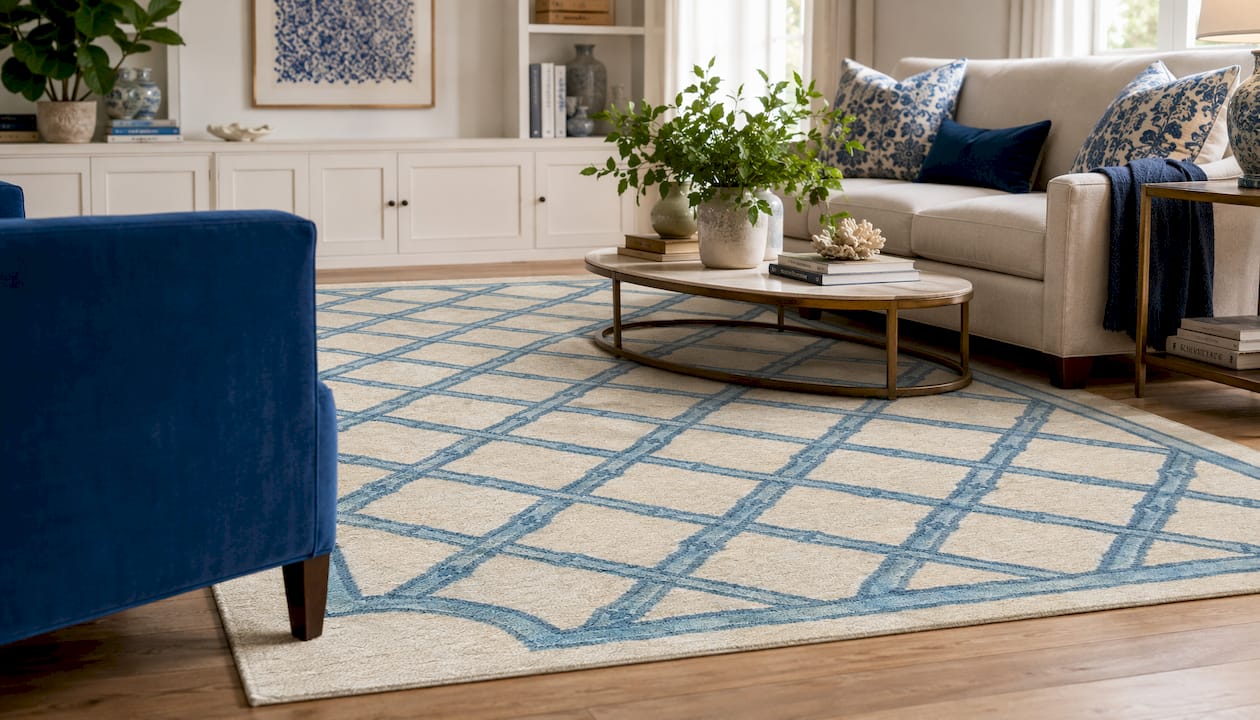 Brighton Bamboo Trellis Hand-Tufted Area Rug
