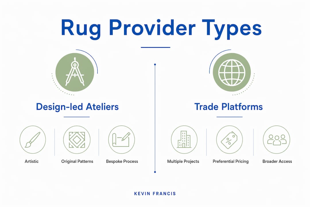 Infographic comparing rug provider types
