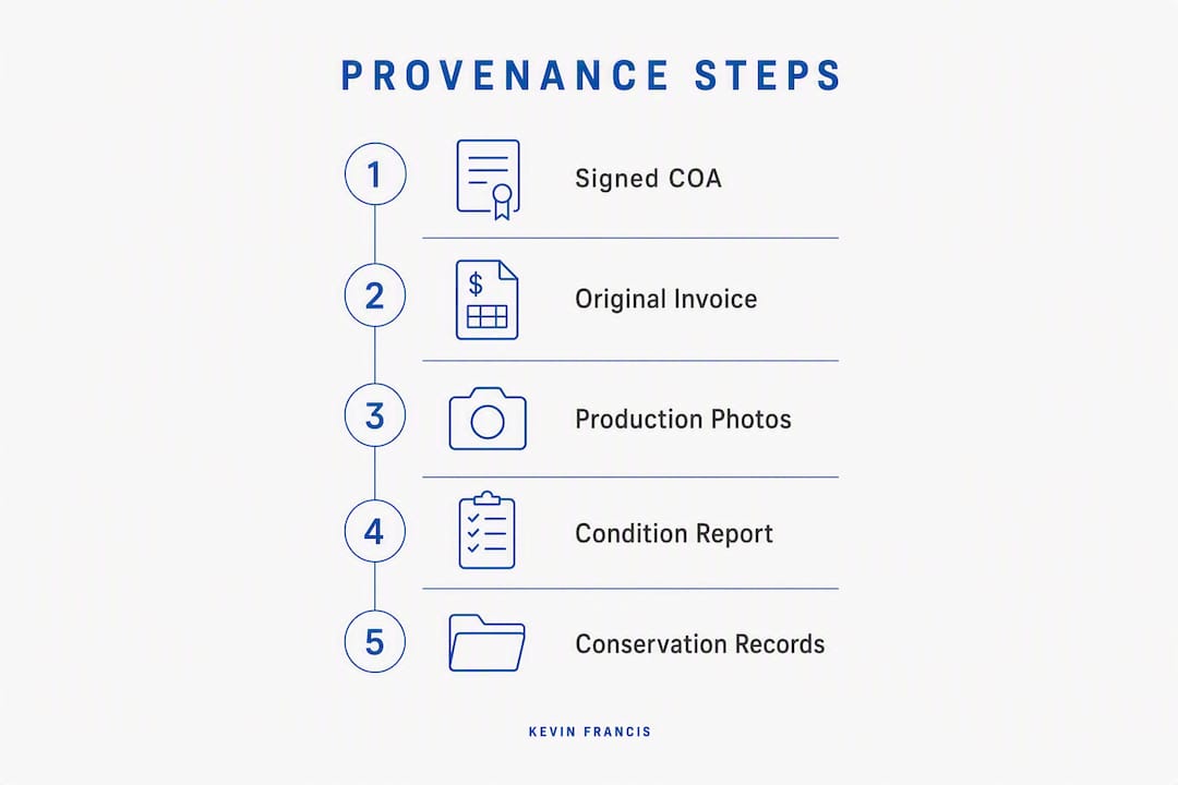 Infographic detailing provenance documentation steps