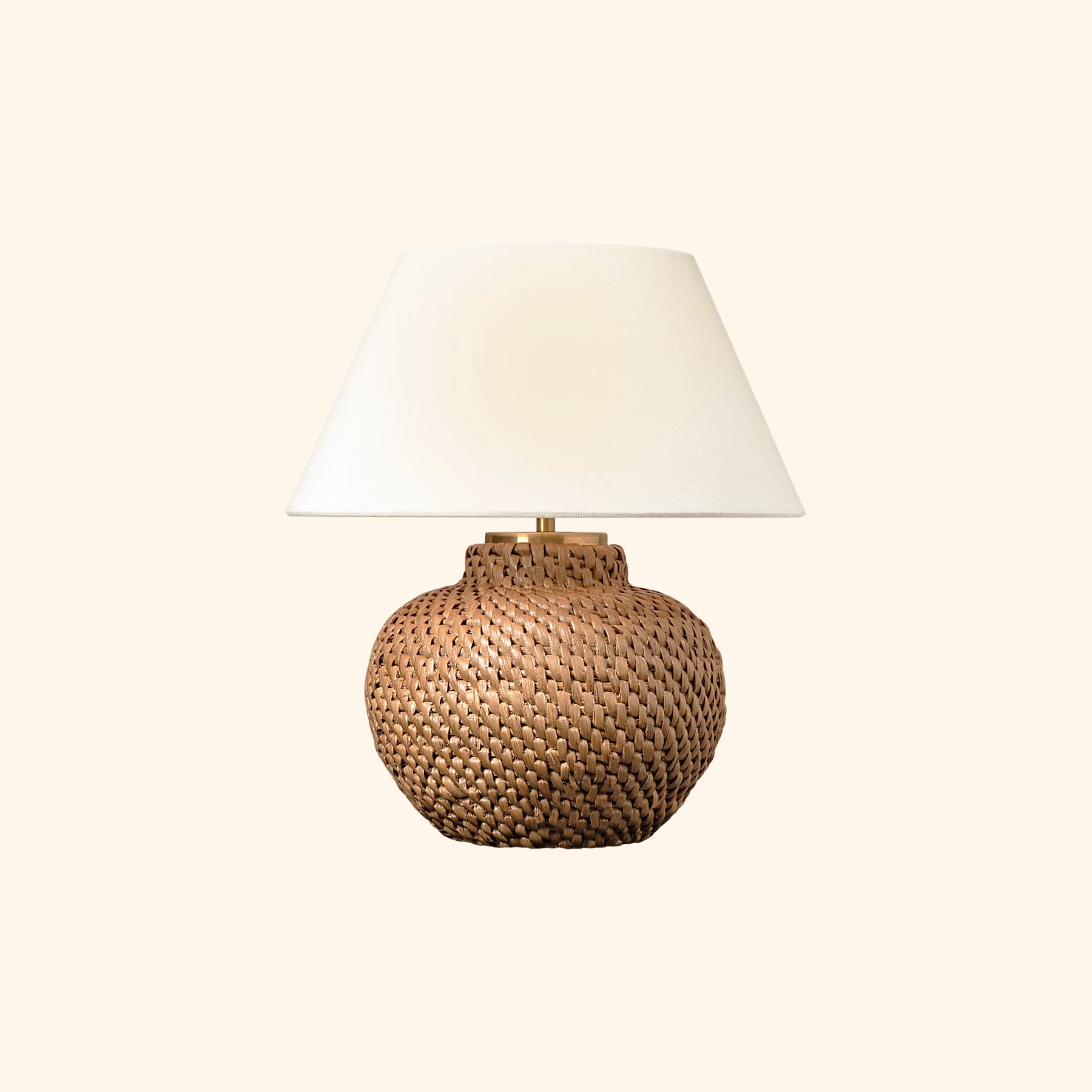 12" Aerin Wicker Cordless Mini Lamp With Rechargeable Bulb