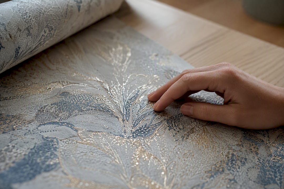 Hand feeling textured wallpaper surface