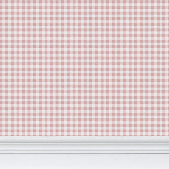 Austen Gingham Small Check Wallpaper – Powder Pink