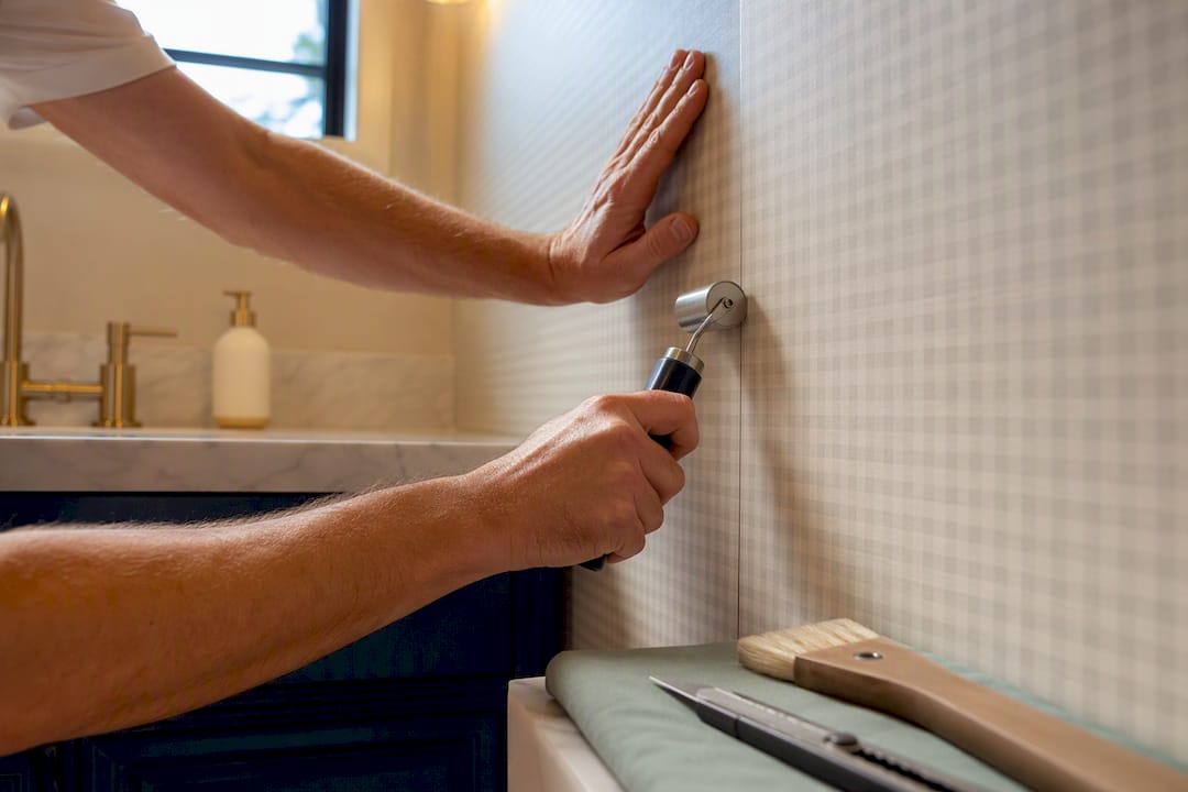 Installer smoothing wallpaper seam