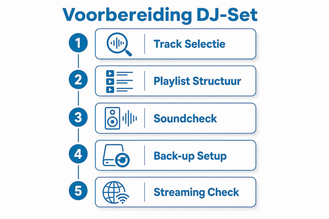 Infographic: zo bereid je je DJ-set stap voor stap voor