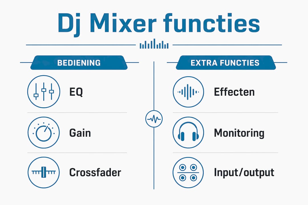 Handige infographic met alle functies van een dj-mixer in één overzicht