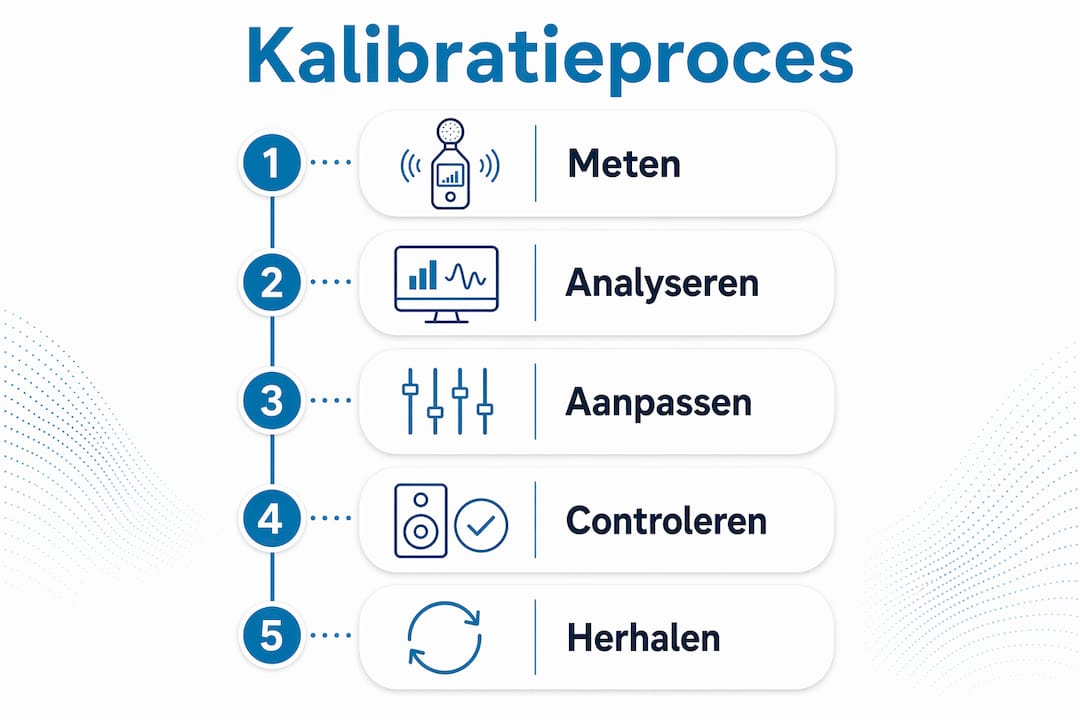 Stapsgewijze infographic: zo verloopt het kalibratieproces
