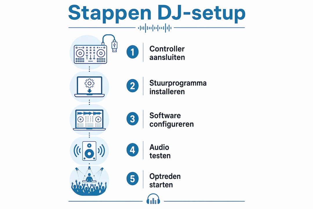 Infographic: zo verbind je DJ-software met je hardware in een paar simpele stappen