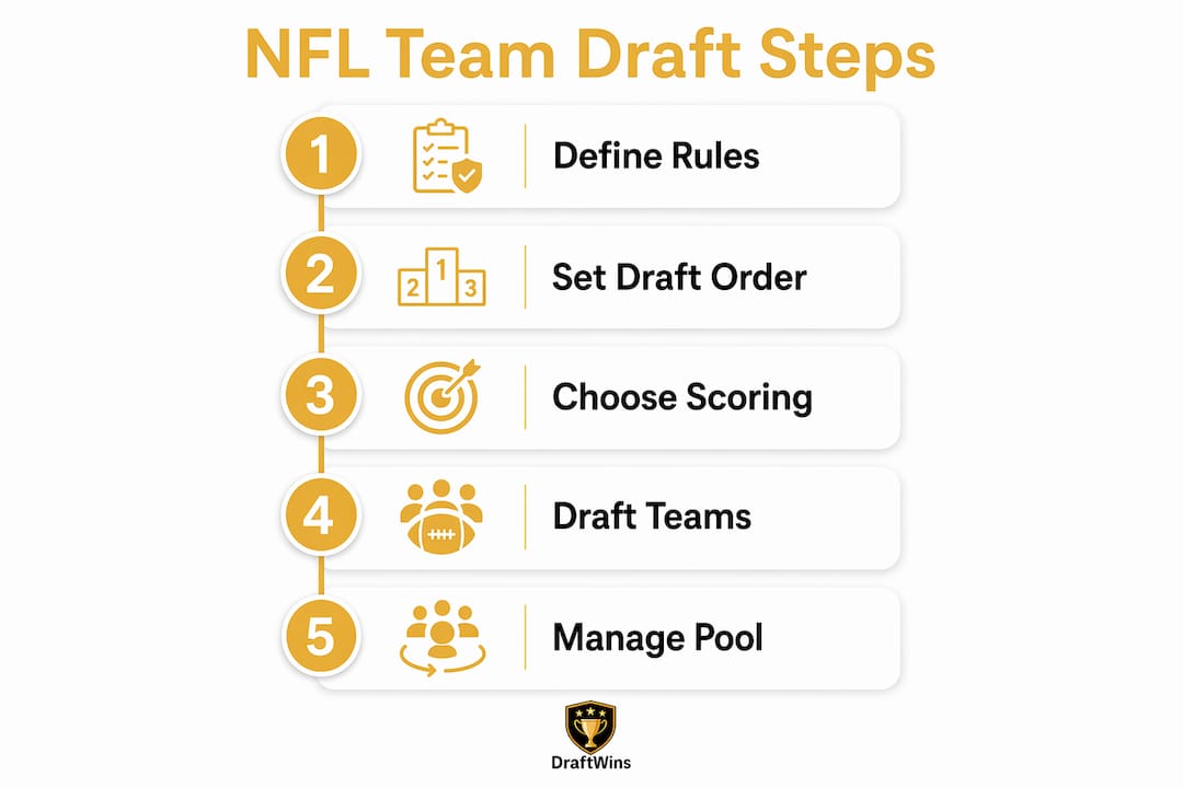 Infographic outlining NFL team draft steps