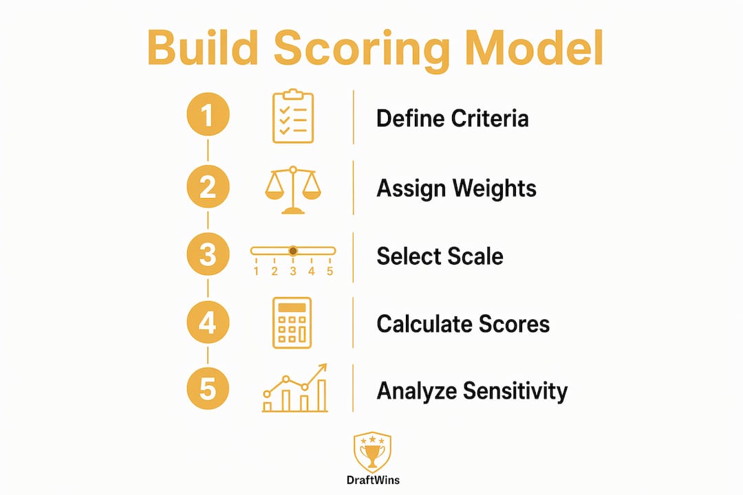 Infographic showing custom scoring system building steps