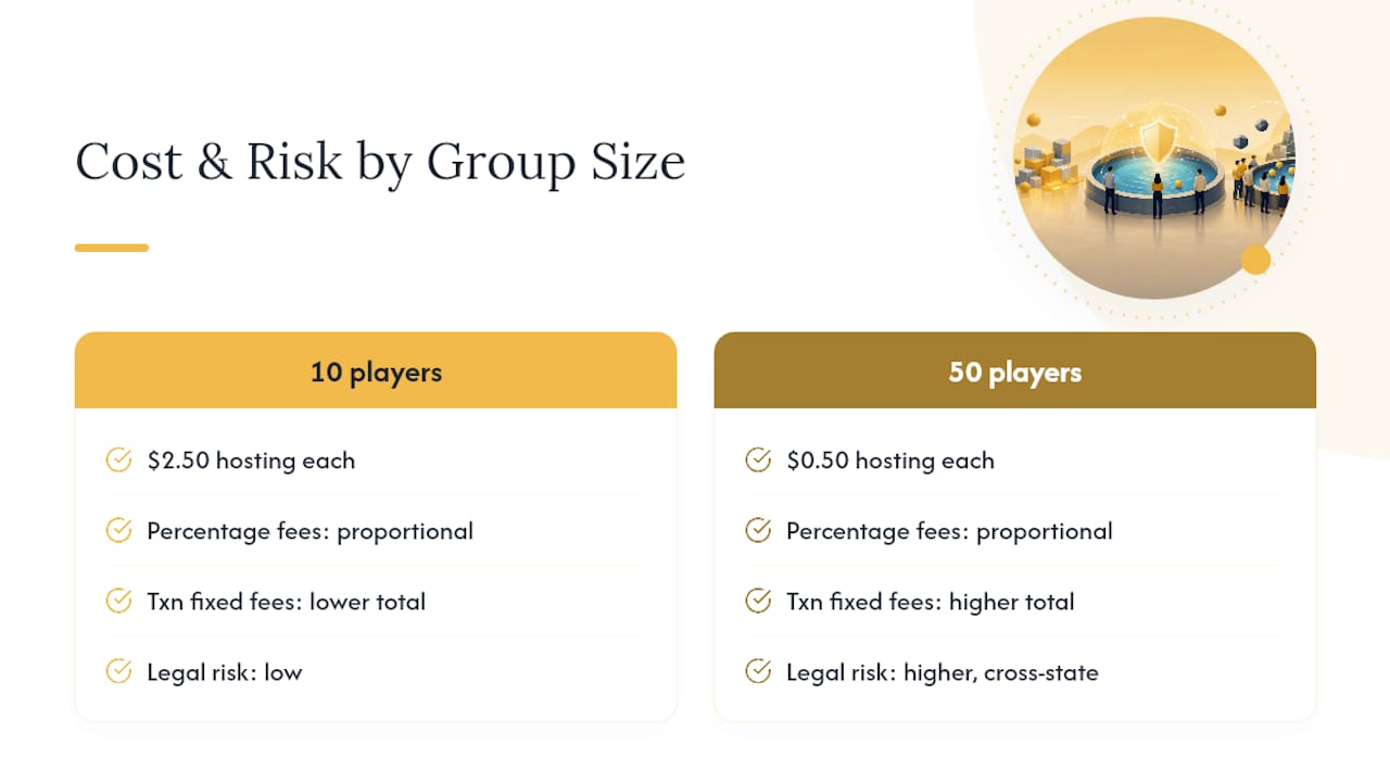 Office pool costs by group size