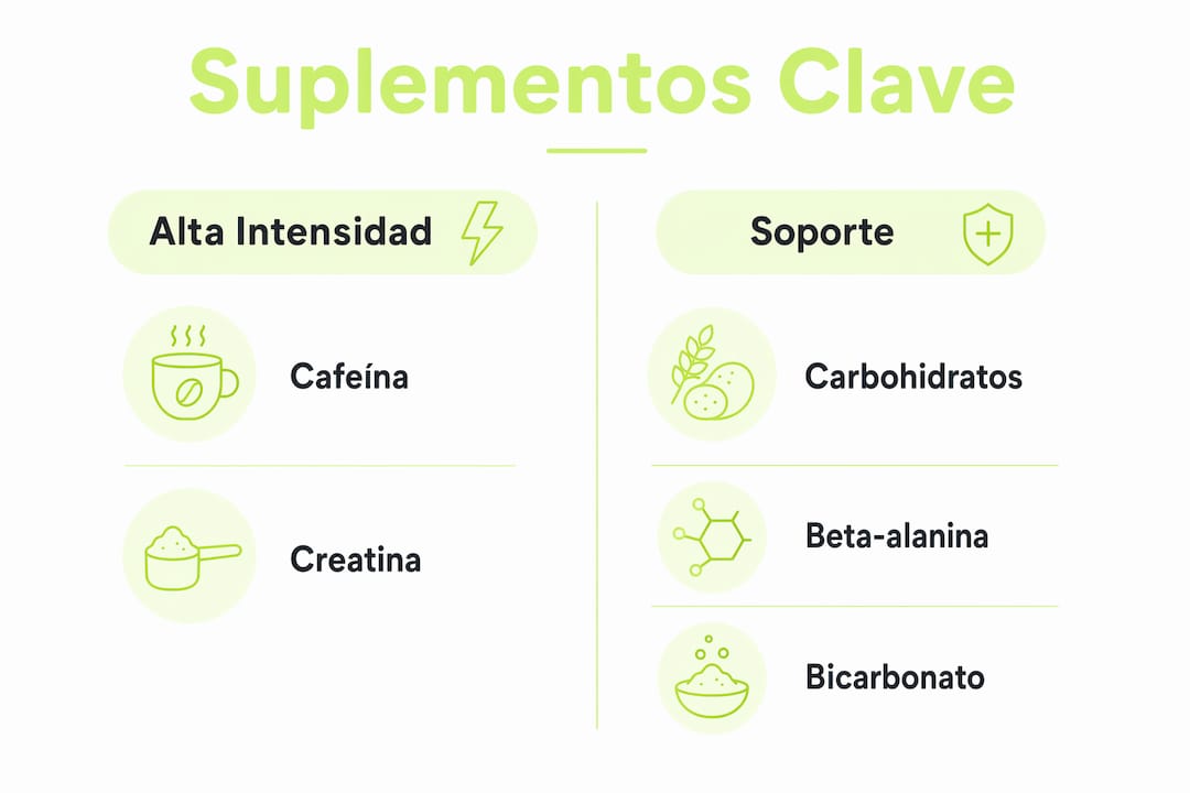 Comparativa visual de suplementos para entrenamientos de alta intensidad