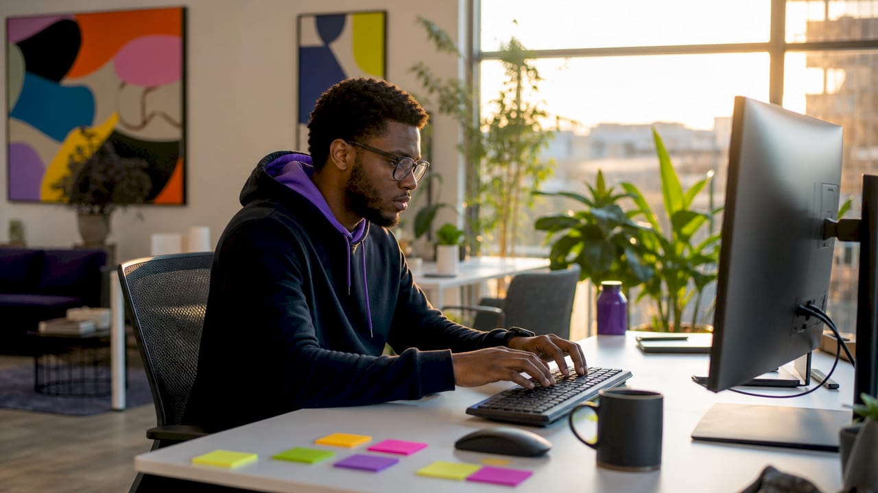 IT professional configuring cloud AI assistant setup