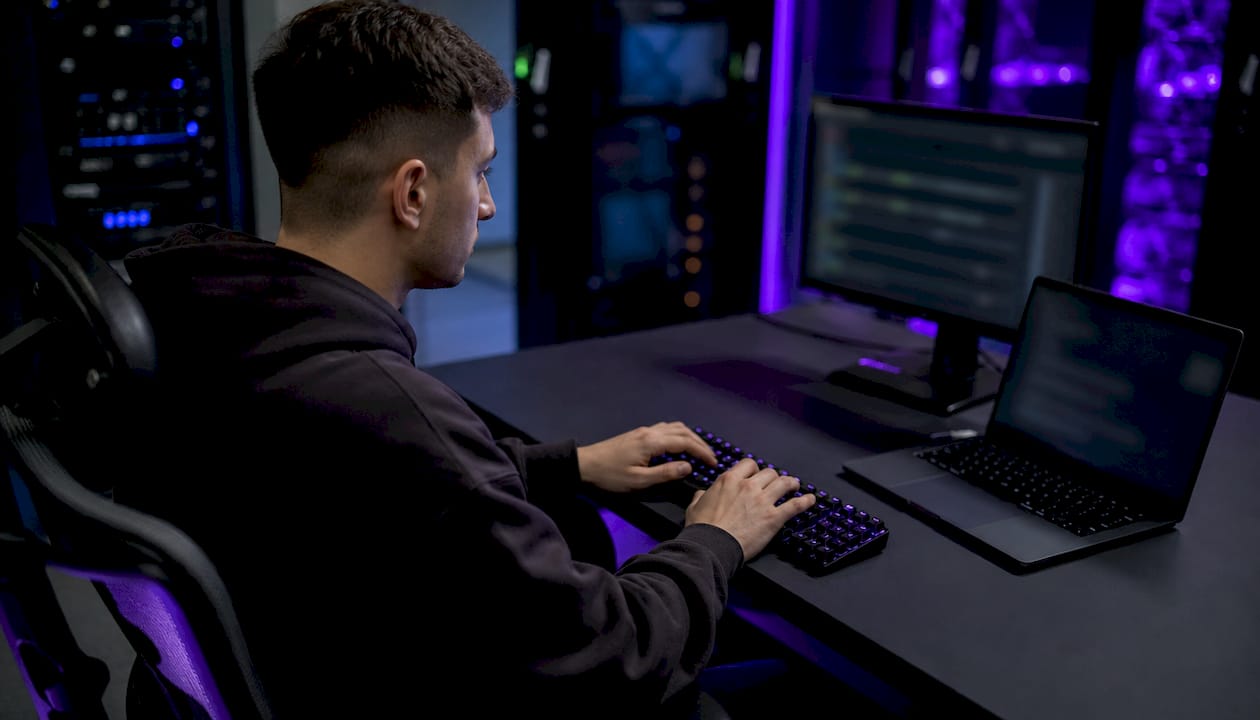 Engineer coding AI compute infrastructure