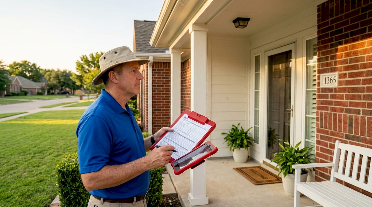 Home appraiser assessing Texas property value