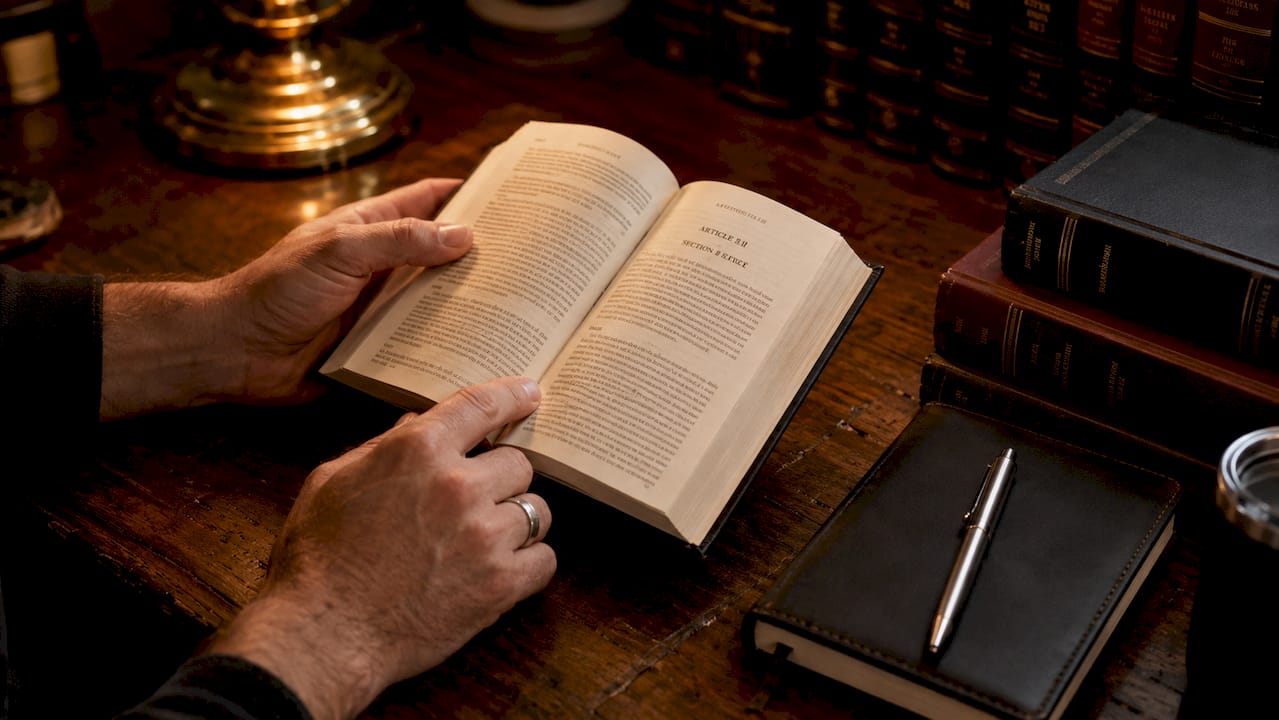 Hands holding Texas Constitution mortgage section