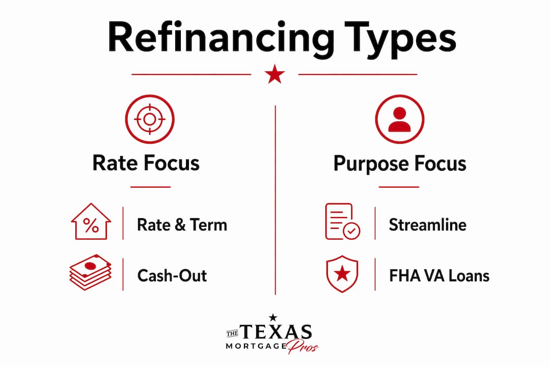 Infographic comparing main types of mortgage refinancing