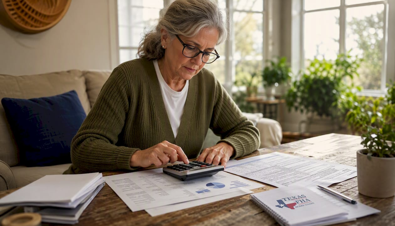 Borrower budgeting finances at home