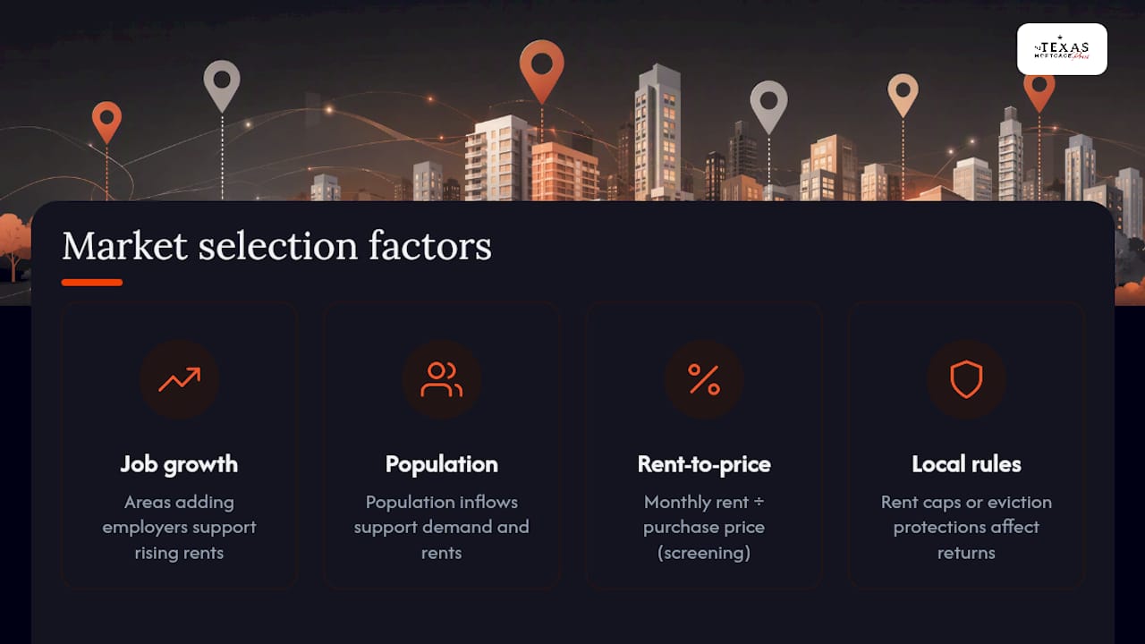 Diagram of factors for analyzing real estate markets