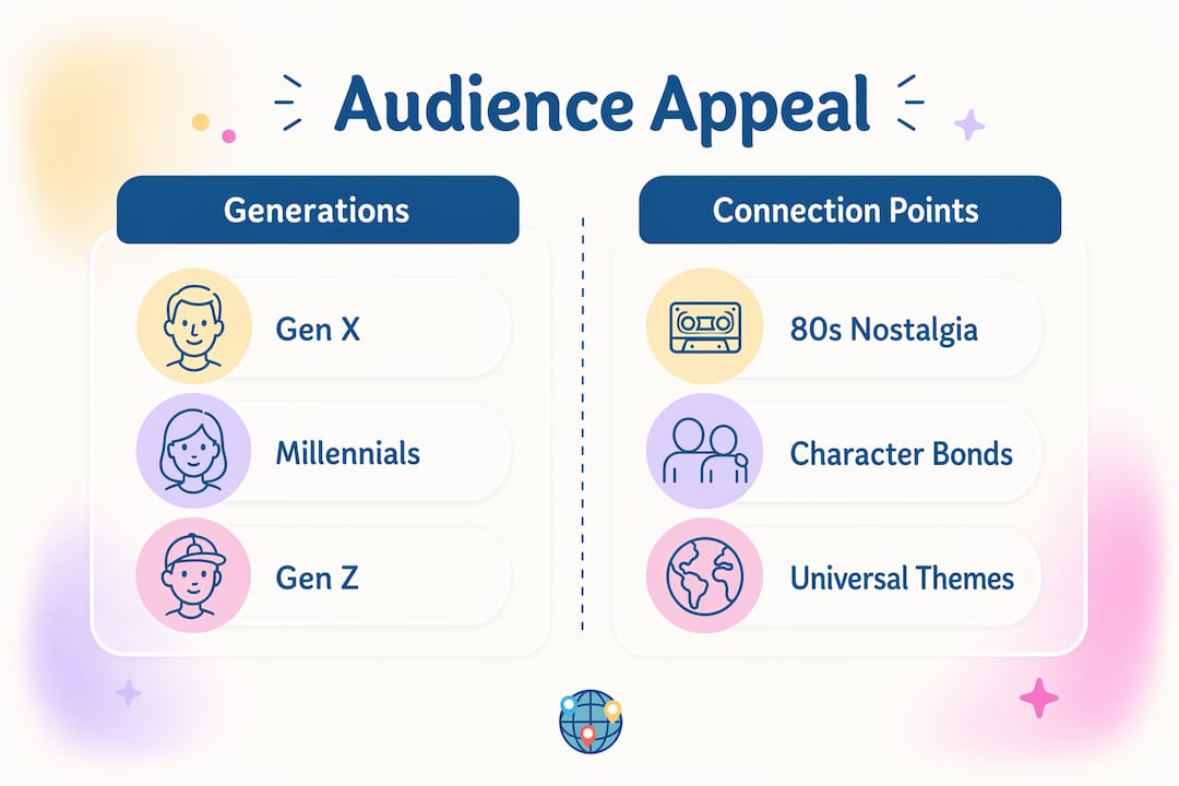 Infographic comparing Stranger Things audience demographics and connections