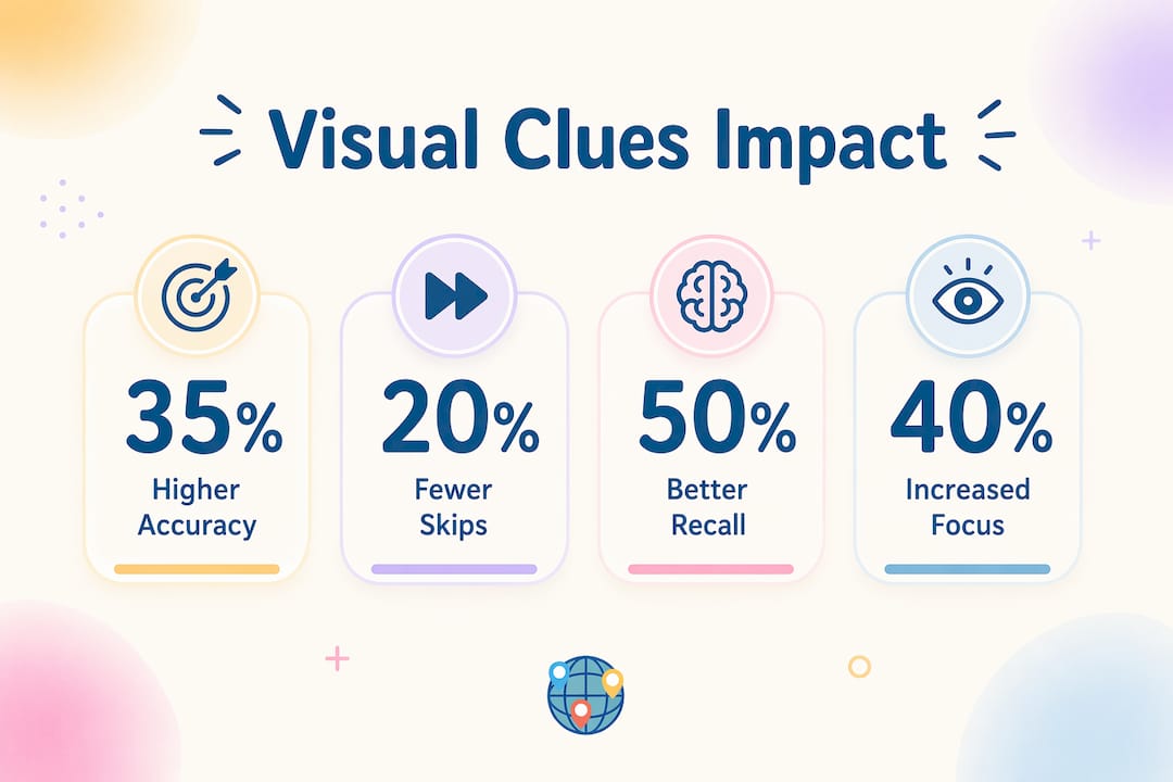 Infographic showing benefits of visual clues in quizzes