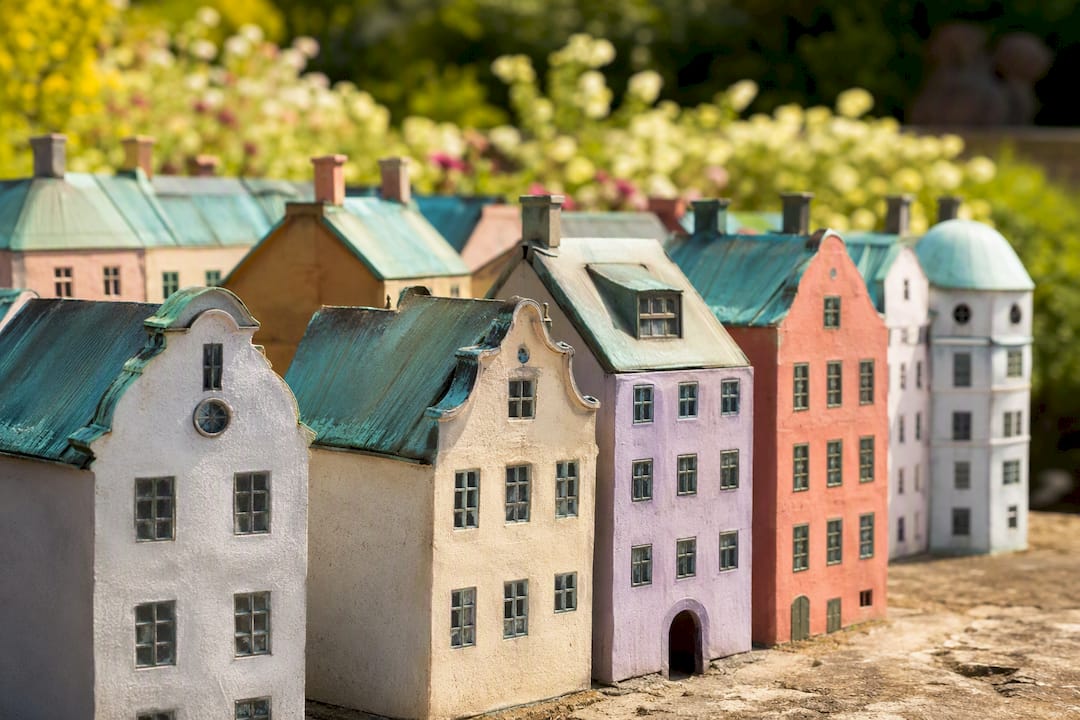 Nordic pastel facades and copper roof details