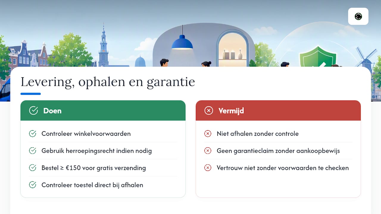 Wat geldt er in Nederland bij levering, ophalen en garantie? — overview diagram