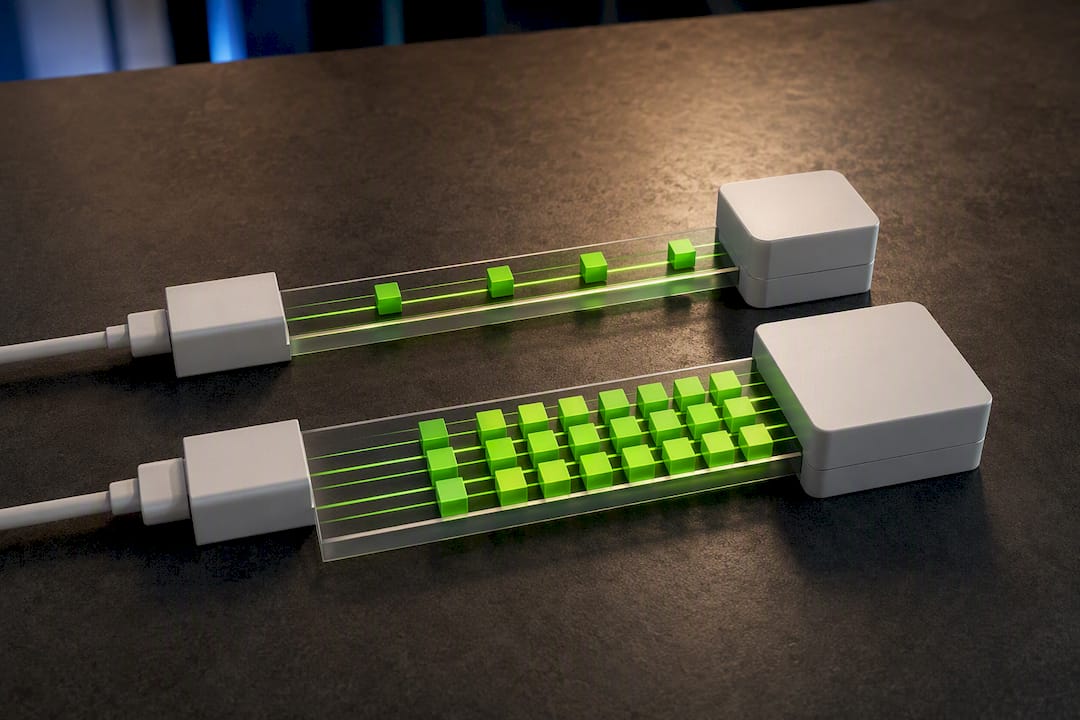 Afbeelding die verschillende USB-overdrachtsnelheden weergeeft