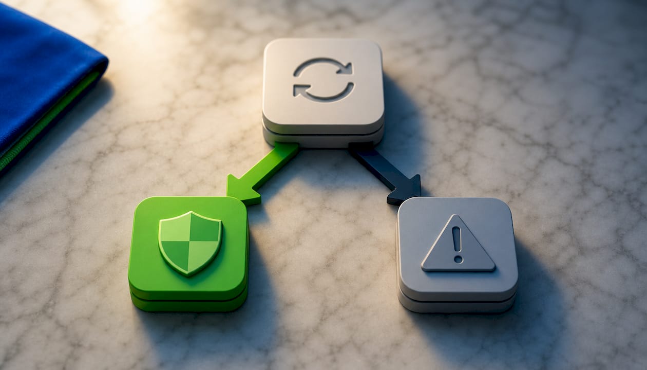 Visualisatie van twee verschillende macOS-updatepaden